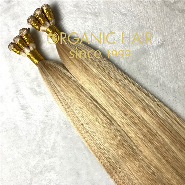 Real human hair extensions for sale-- hand tied weft  C50